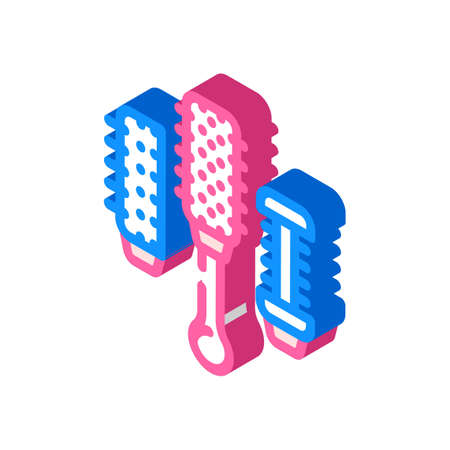 hair dryer brush isometric icon vector. hair dryer brush sign. isolated symbol illustrationのイラスト素材