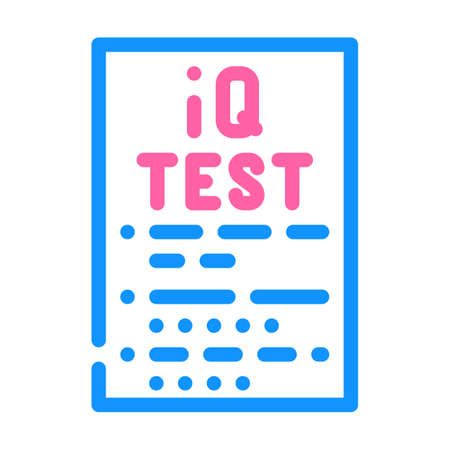 iq test color icon vector. iq test sign. isolated symbol illustrationのイラスト素材