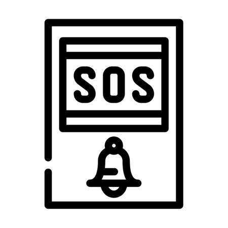 sos button line icon vector. sos button sign. isolated contour symbol black illustrationのイラスト素材