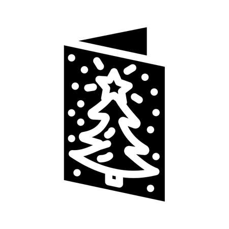 new year card glyph icon vector. new year card sign. isolated contour symbol black illustrationのイラスト素材