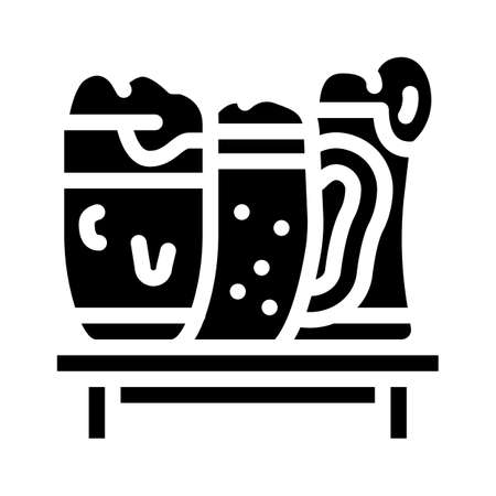 oktober fest beer festival event glyph icon vector. oktober fest beer festival event sign. isolated contour symbol black illustrationのイラスト素材