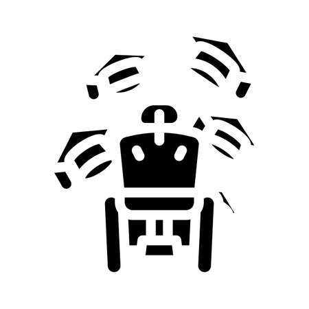 graduation inclusive life glyph icon vector. graduation inclusive life sign. isolated contour symbol black illustrationのイラスト素材