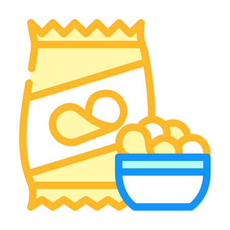 chips snack color icon vector. chips snack sign. isolated symbol illustrationのイラスト素材