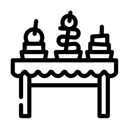 snacks buffet line icon vector. snacks buffet sign. isolated contour symbol black illustrationのイラスト素材