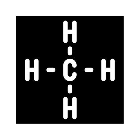 methane biogas chemical glyph icon vector. methane biogas chemical sign. isolated contour symbol black illustrationのイラスト素材