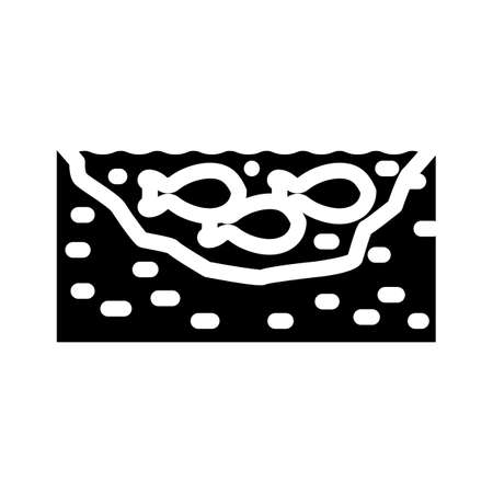pond fish glyph icon vector. pond fish sign. isolated contour symbol black illustrationのイラスト素材
