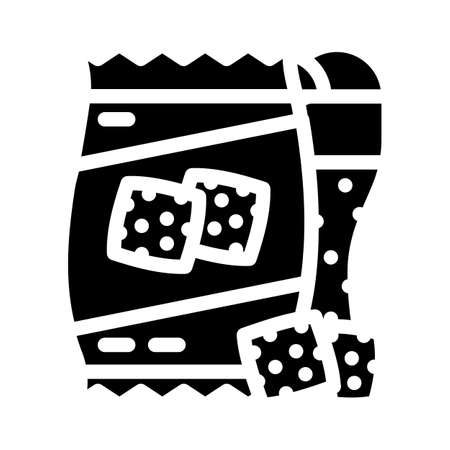 rusks snack for beer glyph icon vector. rusks snack for beer sign. isolated contour symbol black illustrationのイラスト素材