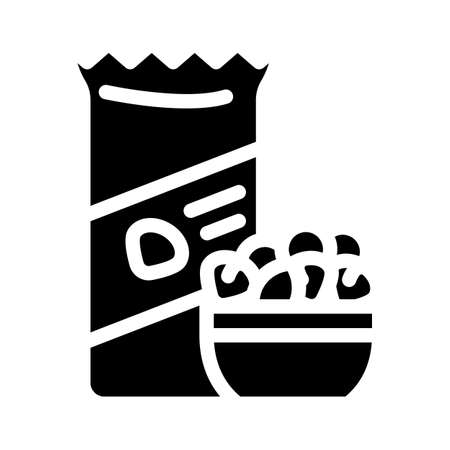 nuts snack glyph icon vector. nuts snack sign. isolated contour symbol black illustrationのイラスト素材