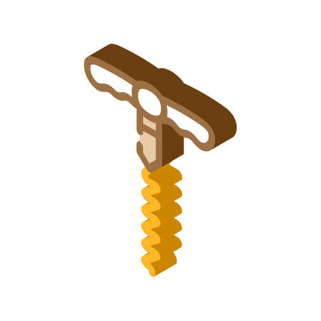 corkscrew bartender isometric icon vector. corkscrew bartender sign. isolated symbol illustrationのイラスト素材