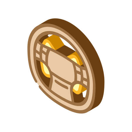steering wheel car isometric icon vector. steering wheel car sign. isolated symbol illustrationのイラスト素材