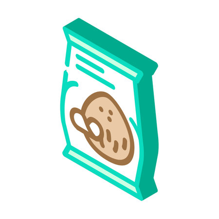 coconut chips snack isometric icon vector. coconut chips snack sign. isolated symbol illustrationのイラスト素材