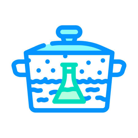 chemistry of dish color icon vector. chemistry of dish sign isolated symbol illustrationのイラスト素材
