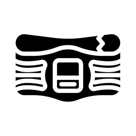 belt stimulator glyph icon vector. belt stimulator sign. isolated contour symbol black illustrationのイラスト素材