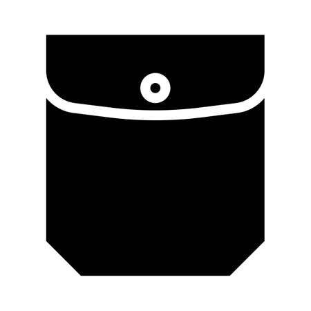 patch pocket with welt top and flap glyph icon vector. patch pocket with welt top and flap sign. isolated contour symbol black illustrationのイラスト素材