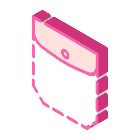 patch pocket with welt top and flap isometric icon vector. patch pocket with welt top and flap sign. isolated symbol illustrationのイラスト素材