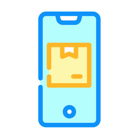 phone app for tracking delivery color icon vector. phone app for tracking delivery sign. isolated symbol illustrationのイラスト素材