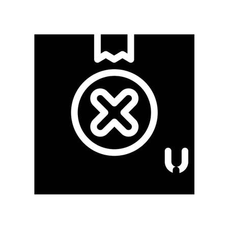 undelivered package box glyph icon vector. undelivered package box sign. isolated contour symbol black illustrationのイラスト素材