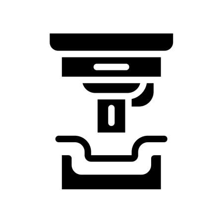product stamping glyph icon vector. product stamping sign. isolated contour symbol black illustrationのイラスト素材