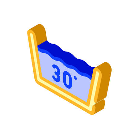 water temperature for washing clothes isometric icon vector. water temperature for washing clothes sign. isolated symbol illustrationのイラスト素材
