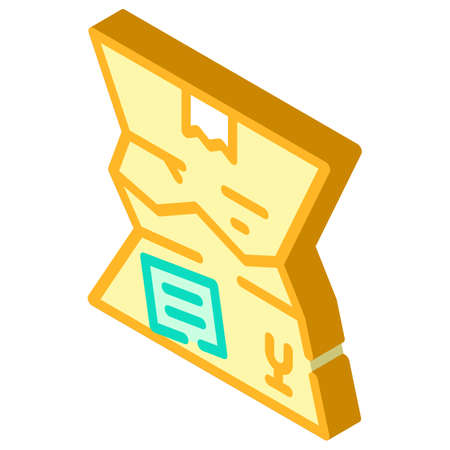 crashed damage box isometric icon vector. crashed damage box sign. isolated symbol illustrationのイラスト素材
