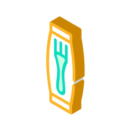 cutlery fork in pack isometric icon vector. cutlery fork in pack sign. isolated symbol illustrationのイラスト素材