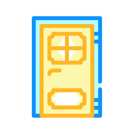 door renovation color icon vector. door renovation sign. isolated symbol illustrationのイラスト素材