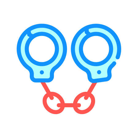 handcuffs police tool color icon vector. handcuffs police tool sign. isolated symbol illustrationのイラスト素材