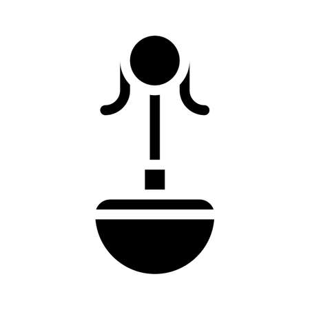 drinking bowl for cat glyph icon vector. drinking bowl for cat sign. isolated contour symbol black illustrationのイラスト素材