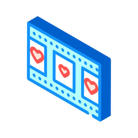love film stilles isometric icon vector. love film stilles sign. isolated symbol illustrationのイラスト素材