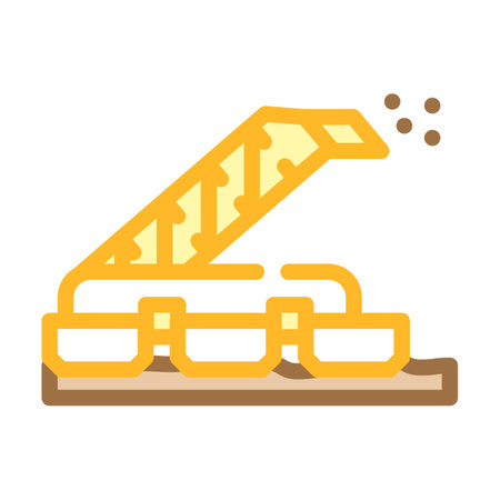 sod peat collector machine color icon vector. sod peat collector machine sign. isolated symbol illustrationのイラスト素材