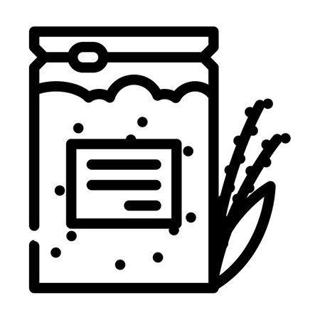 teff natural gluten free plant line icon vector. teff natural gluten free plant sign. isolated contour symbol black illustrationのイラスト素材