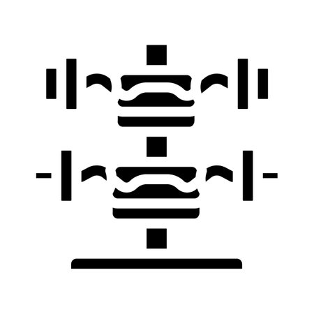 w-barbell gym equipment glyph icon vector. w-barbell gym equipment sign. isolated contour symbol black illustrationのイラスト素材