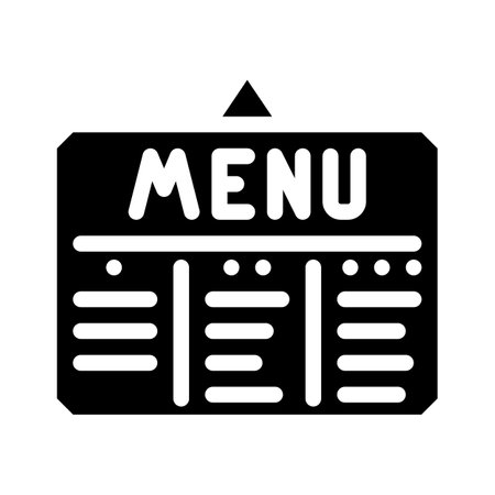 menu canteen glyph icon vector. menu canteen sign. isolated contour symbol black illustrationのイラスト素材