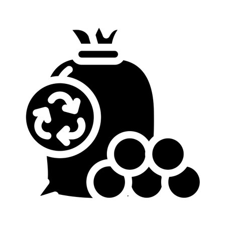 drying balls zero waste glyph icon vector. drying balls zero waste sign. isolated contour symbol black illustrationのイラスト素材