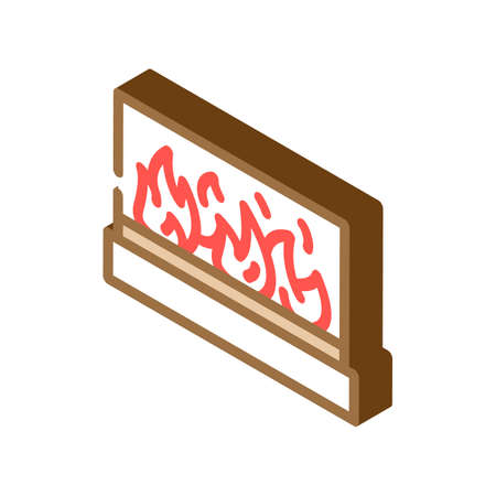 alcohol design fireplace isometric icon vector. alcohol design fireplace sign. isolated symbol illustrationのイラスト素材