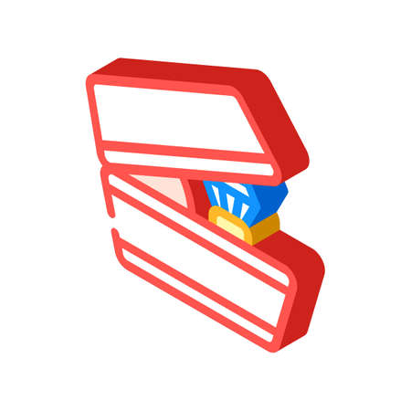 wedding ring package isometric icon vector. wedding ring package sign. isolated symbol illustrationのイラスト素材