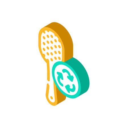 hairbrush zero waste accessory isometric icon vector. hairbrush zero waste accessory sign. isolated symbol illustrationのイラスト素材