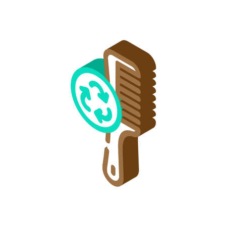 hairbrush zero waste equipment isometric icon vector. hairbrush zero waste equipment sign. isolated symbol illustrationのイラスト素材
