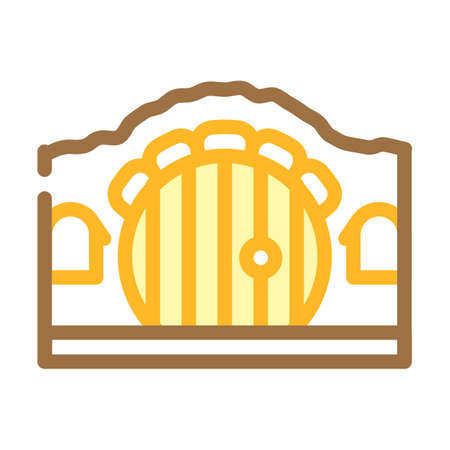 house with round door color icon vector. house with round door sign. isolated symbol illustrationのイラスト素材