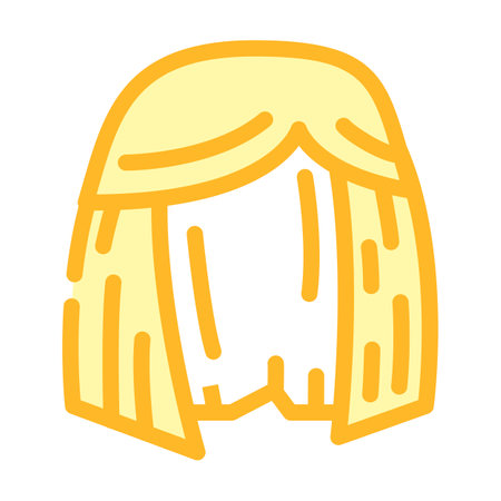 wig or hairstyle stylist color icon vector. wig or hairstyle stylist sign. isolated symbol illustrationのイラスト素材
