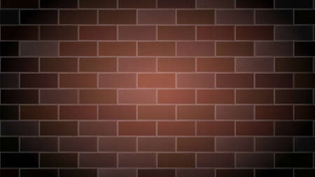 Brick Wall Background Cement Relief Texture Vector. Old Red Building Brick Wall Design Parchment Decoration, Construction Blocks Backdrop. Architecture Template Flat Cartoon Illustrationのイラスト素材