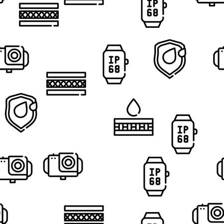 Waterproof Material Vector Seamless Pattern Thin Line Illustrationのイラスト素材
