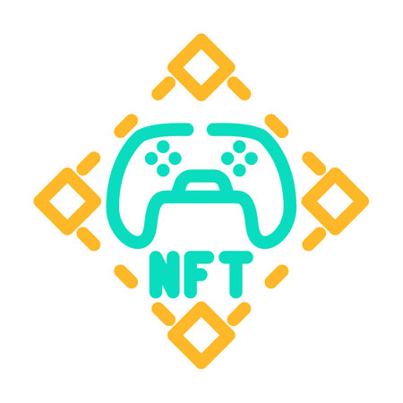 nft and games color icon vector. nft and games sign. isolated symbol illustrationのイラスト素材