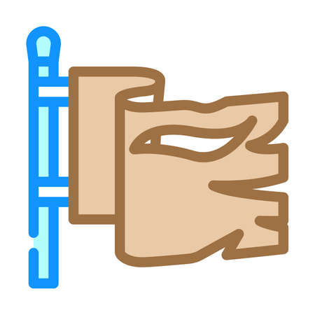flag pirate color icon vector. flag pirate sign. isolated symbol illustrationのイラスト素材