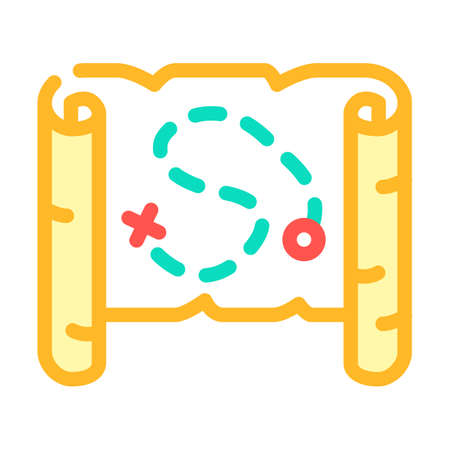 map treasure color icon vector. map treasure sign. isolated symbol illustrationのイラスト素材