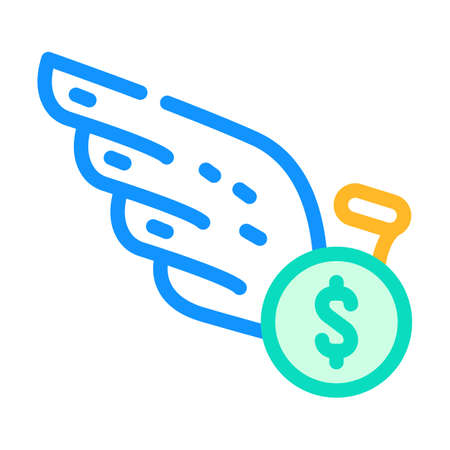 cash profit color icon vector. cash profit sign. isolated symbol illustrationのイラスト素材