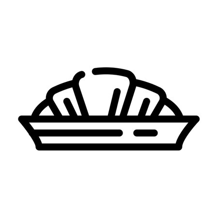 croissant dessert line icon vector. croissant dessert sign. isolated contour symbol black illustrationのイラスト素材