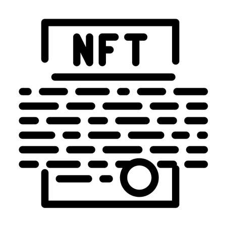 smart nft contract line icon vector. smart nft contract sign. isolated contour symbol black illustrationのイラスト素材