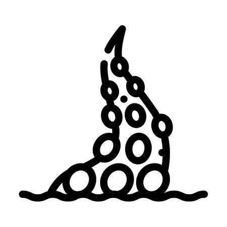 octopus tentacles line icon vector. octopus tentacles sign. isolated contour symbol black illustrationのイラスト素材
