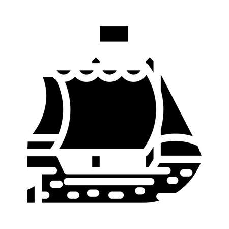 ship pirate glyph icon vector. ship pirate sign. isolated contour symbol black illustrationのイラスト素材